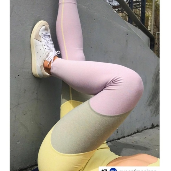 NWOT Outdoor Voices spring color block leggings - Picture 2 of 7